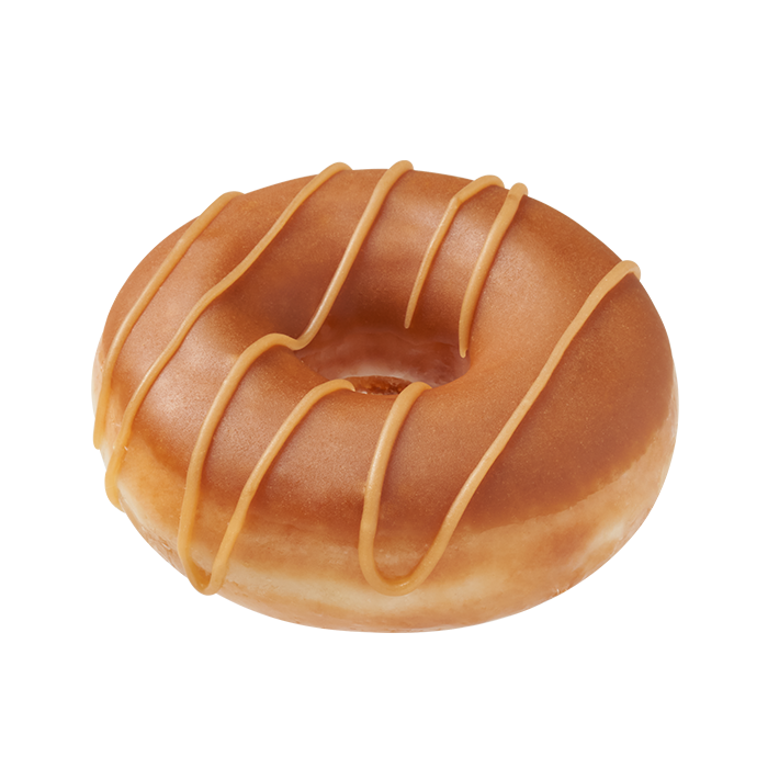 Vegan Caramel Iced Doughnut-Vegan Stamp-3-Quarter View