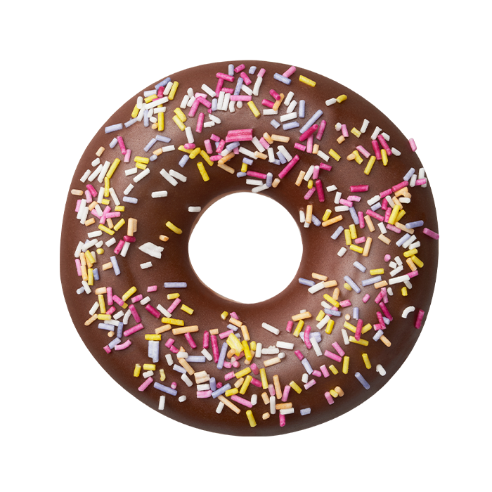 Chocolate Sprinkles Doughnut-No Shadows-Top Down View