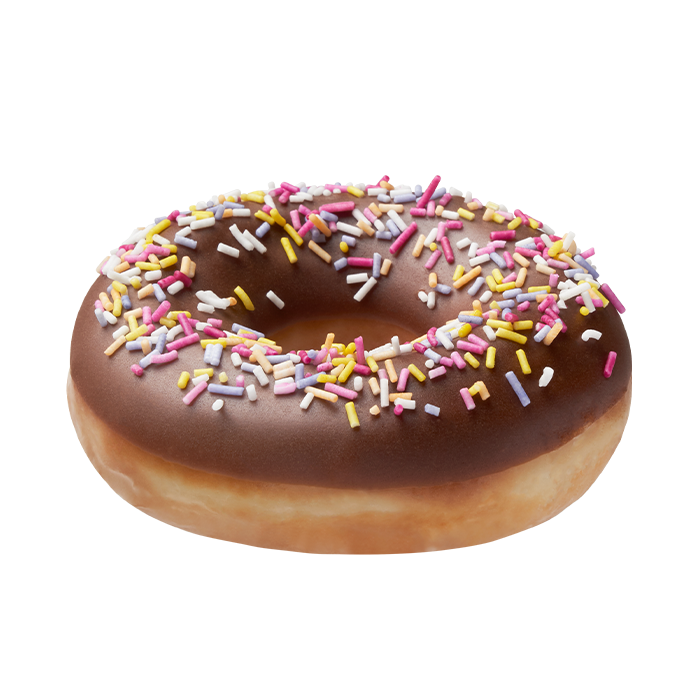 Chocolate Sprinkles Doughnut-No Shadows-3-Quarter View